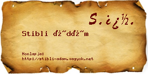 Stibli Ádám névjegykártya