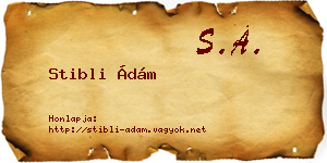 Stibli Ádám névjegykártya